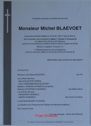 Michel BLAEVOET, décédé à Bailleul, le 06 Février 1997 (86 ans).
